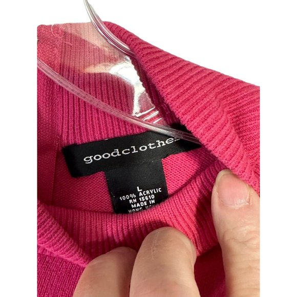 Good Clothes Womens Pink Knit Sleeveless Tank Sweater Top Size Large EUC - Picture 2 of 6